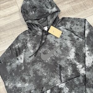 Nike Therma-FIT Mens Versatile Pullover Hoodie FZ1088-010 Black Camo Size XL NEW